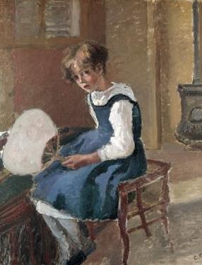 Camille Pissarro Jeanne Holding a Fan oil painting picture